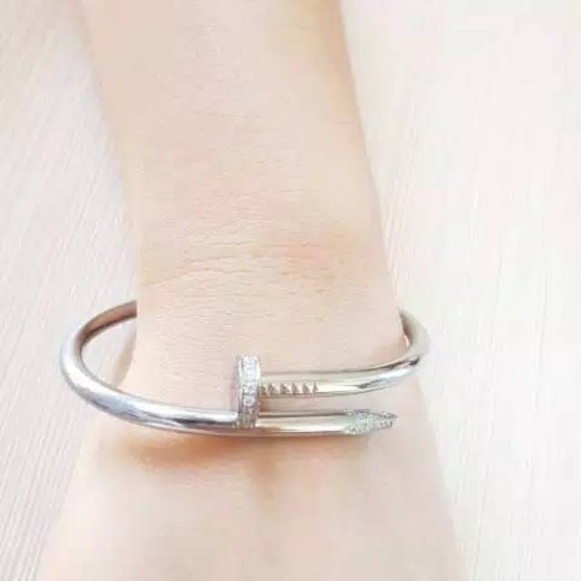 Gelang paku titanium asli stainless steel