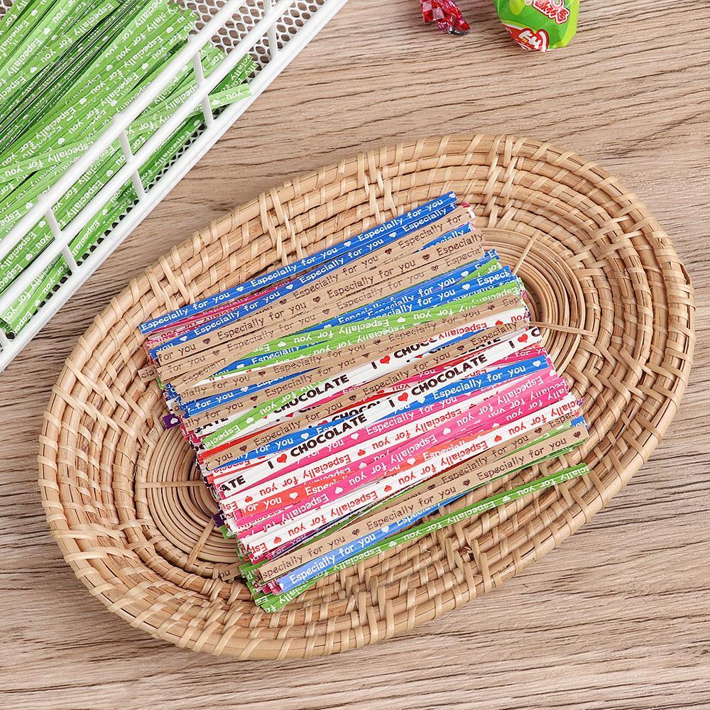 R-flower 200PCS Kraft Paper Packing Ties Perlengkapan Pesta Bahan Metal DIY Pengikat Kawat