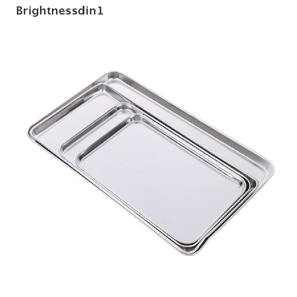 (Brightdin1) Nampan Persegi Panjang Bahan Stainless Steel Untuk Dapur