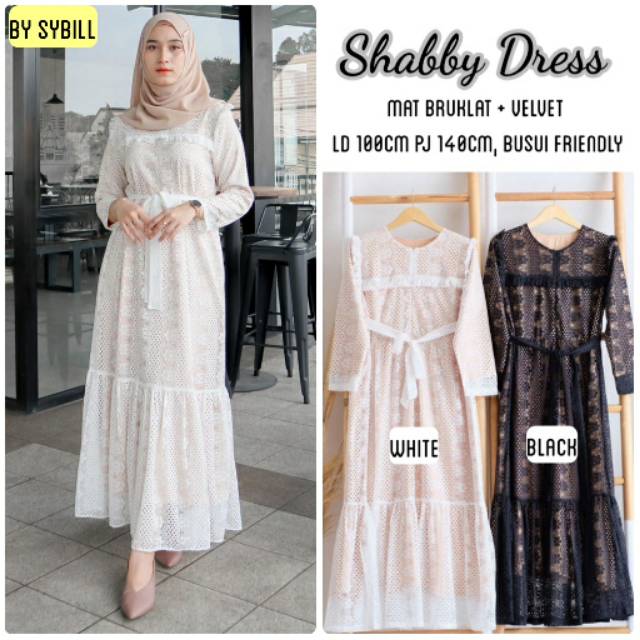SHABBY DRESS BAHAN BRUKLAT VELVET - FASHION MUSLIM