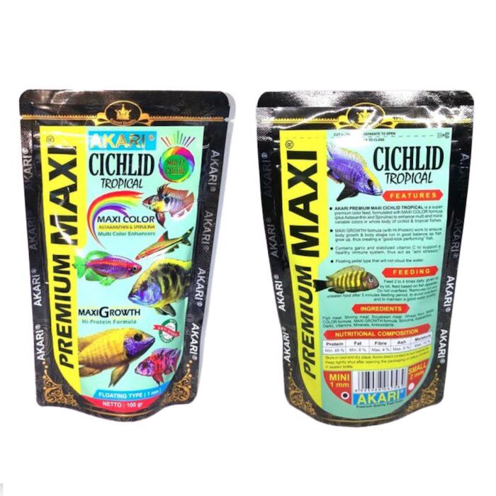 Akari Premium Maxi Cichlid Tropical 100gr 100g 100 gr gram Pakan Ikan