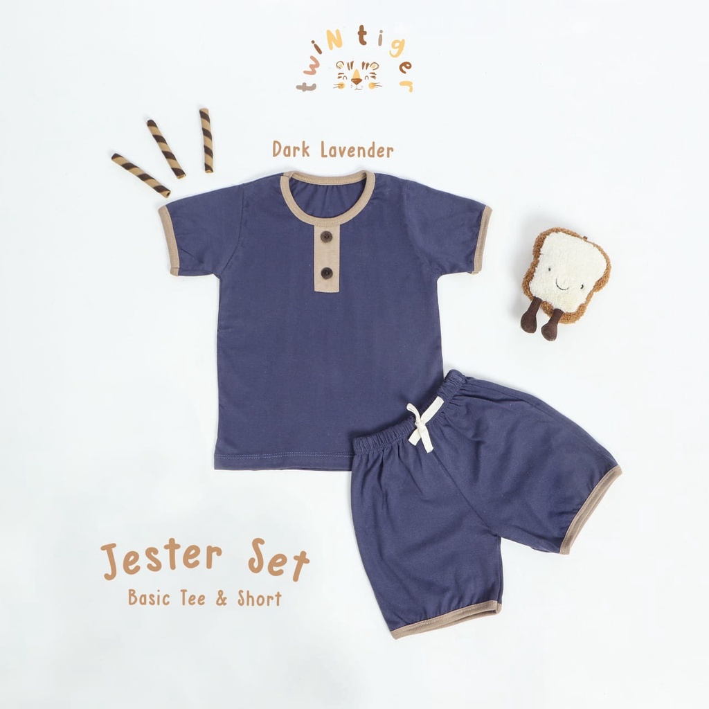 Twin Tiger Baby Jester Set Setelan Oblong Pendek Celana Pendek