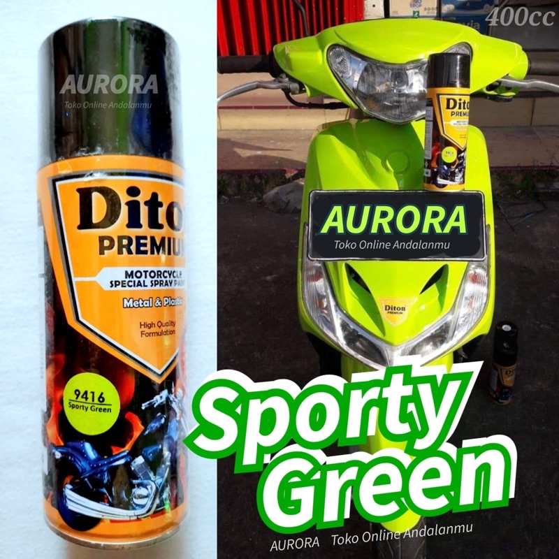 Diton Premium Sporty Green 9416 Hijau muda 400ml | cat semprot spray pilok pylox pilox sepeda motor 