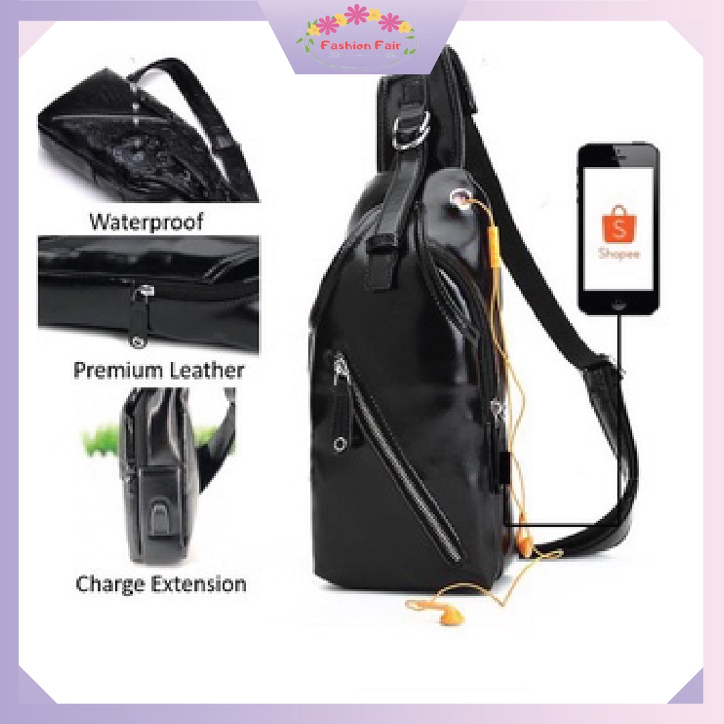 Fashion Fair - TAS SULTAN SELEMPANG PRIA T144/ CHARGE USB PORT + LUBANG HEADSET / TAS PRIA HO87