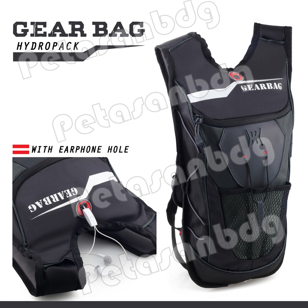 PTS -Tas Ransel Pria Gear Bag - Gravitation .PTS Hydropack Cycling Backpack WITH EARPHONE HOLE - 13088