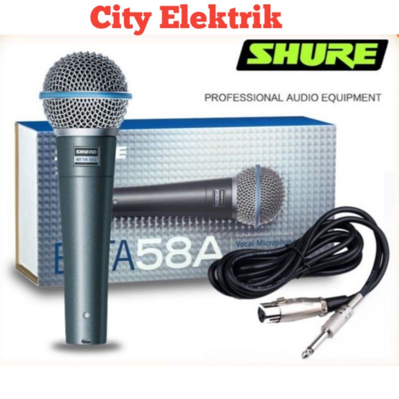 MIC SHURE BETA 58A / MIC KARAOKE KABEL SHURE BETA 58A / MICROPHONE KARAOKE SHURE