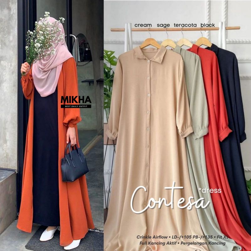 Outher Cardigan Panjang Wanita Gamis Full Kancing Aktif Abaya Dress