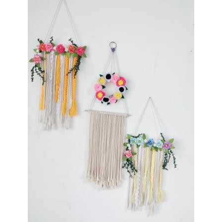 hiasan dinding. hiasan kamar Macrame bunga bunga