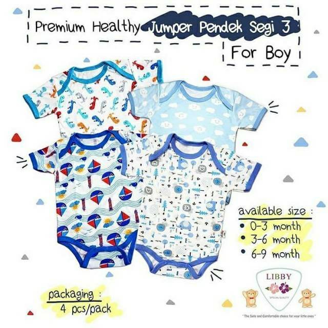 LIBBY PREMIUM 3in1 JUMPER SEGITIGA BOY AND GIRL / BODYSUIT LIBBY PREMIUM 3in1