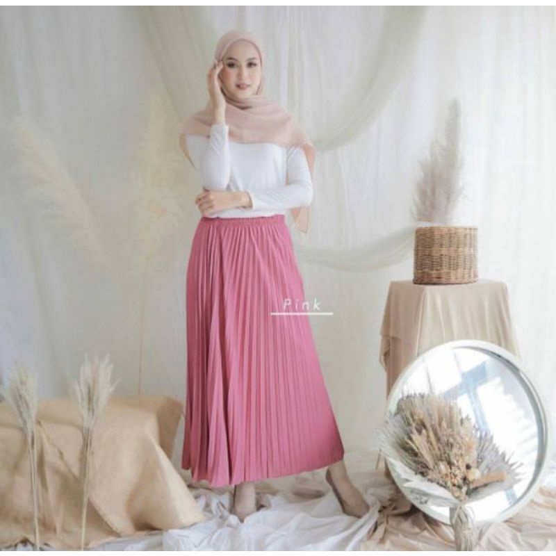 Rok Plisket Premium Dewasa Tebal Bahan Hyget Premium