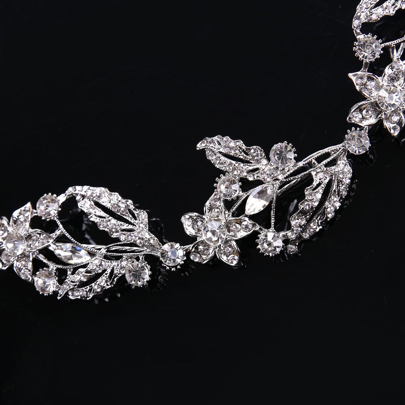 Ready Stock Lace Rhinestone Crystals Headband Hair Chains Head
