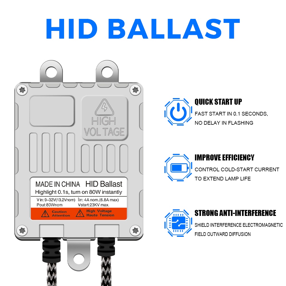 1Piece Ballast HID 80W AC Fast Start 55W DC 65W 35W Fast Bright 12V Pengganti Untuk Konversi Kit Start