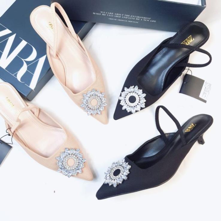 ZR Shimmery Singback Ballerina with Kitten Heels 1913 "BKJ.21Jl22ᴰ"