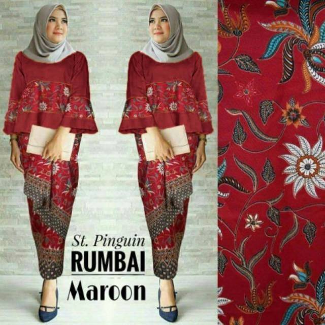 JY SET PINGUIN RUMBAI / SETELAN BATIK WANITA / SET ROK LILIT BATIK
