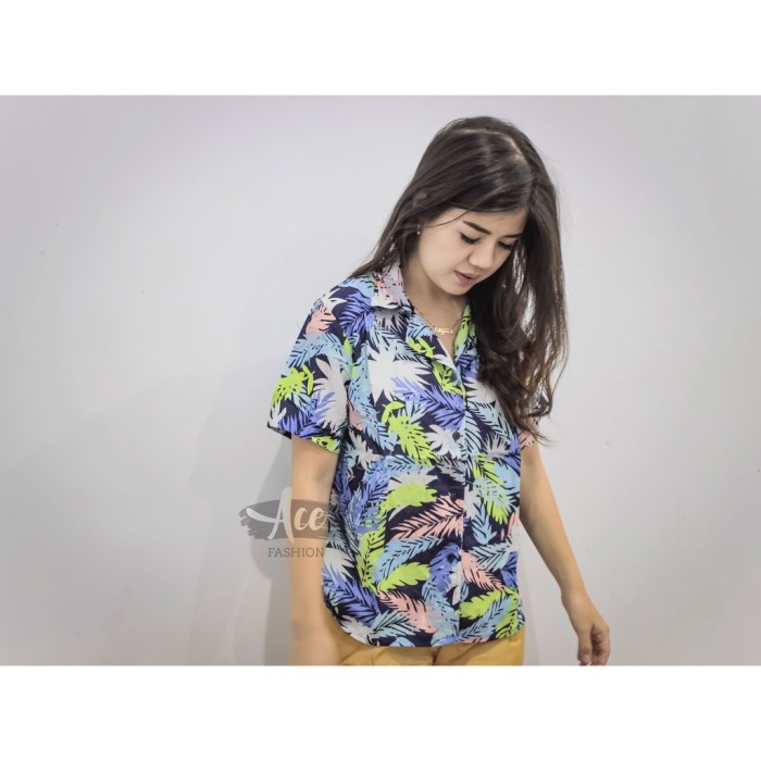 Ds51C1 Baju Kemeja Wanita Kemeja Cewek Kemeja Pastel Kemeja Wanita Murah - Hitam Fe5E2D