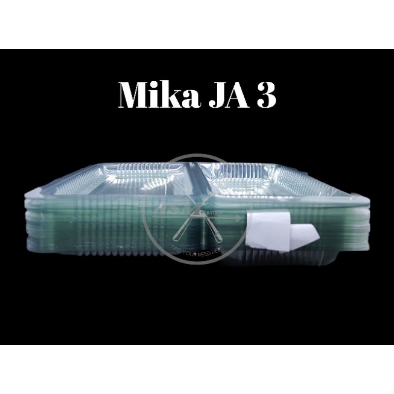Mika Plastik JA 3  1 pack isi 100 | Box Plastik untuk Kue | Cemilan /Hajatan | Mika serbaguna