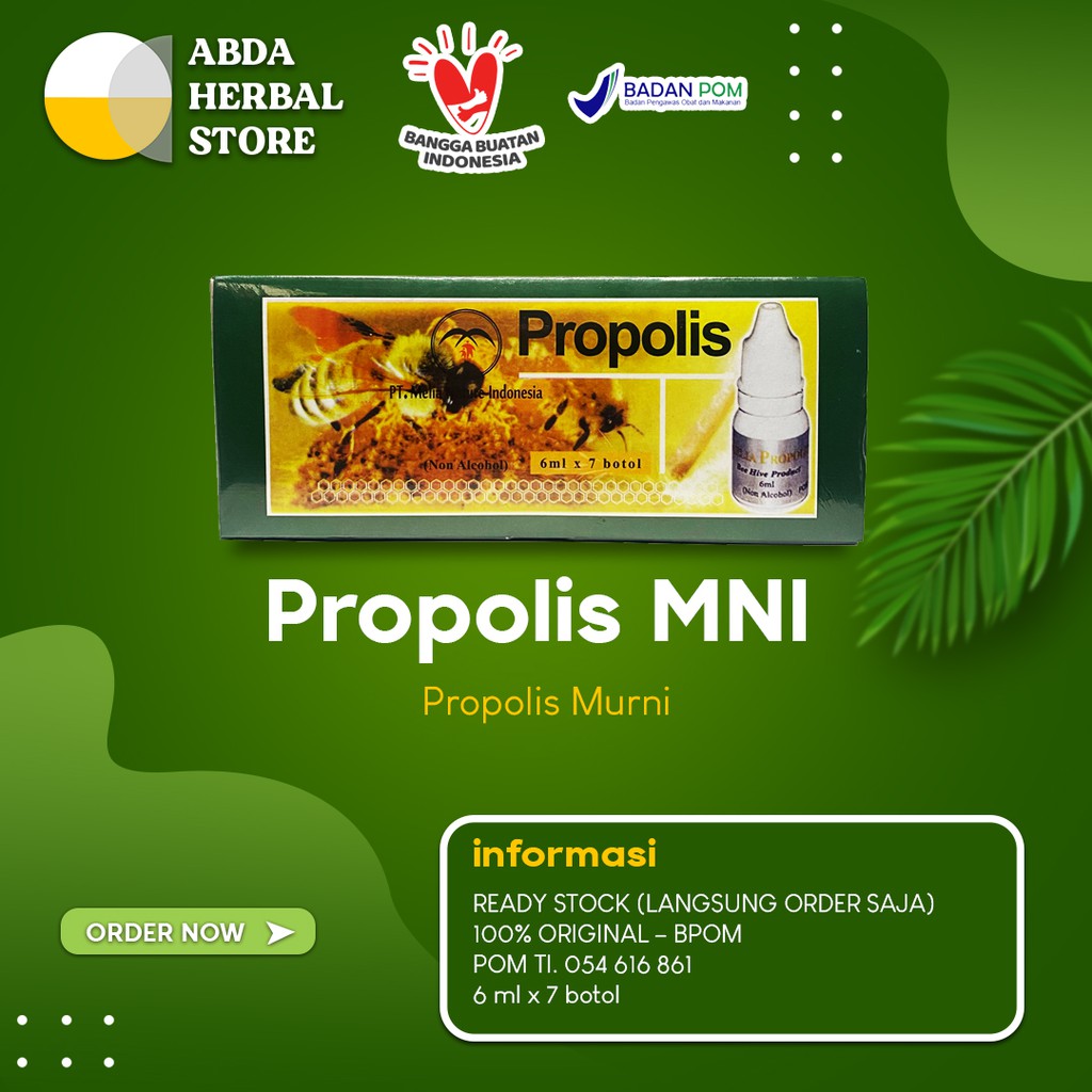Propolis MNI (Propolis Melia Nature Indonesia) Propolis Hijau | 1 Box Isi 7 Botol 6ml Perbotol
