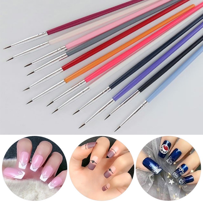 Brush Nail Art UV Gel Warna Putih Untuk Manicure