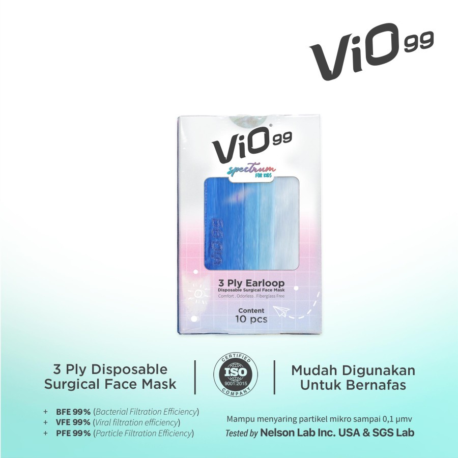 VIO MASKER VIO99 SPECTRUM KIDS ANAK - MASKER MEDIS 3PLY ISI 10PCS