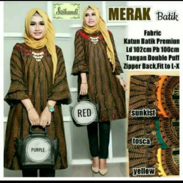 Tunik merak batik modern