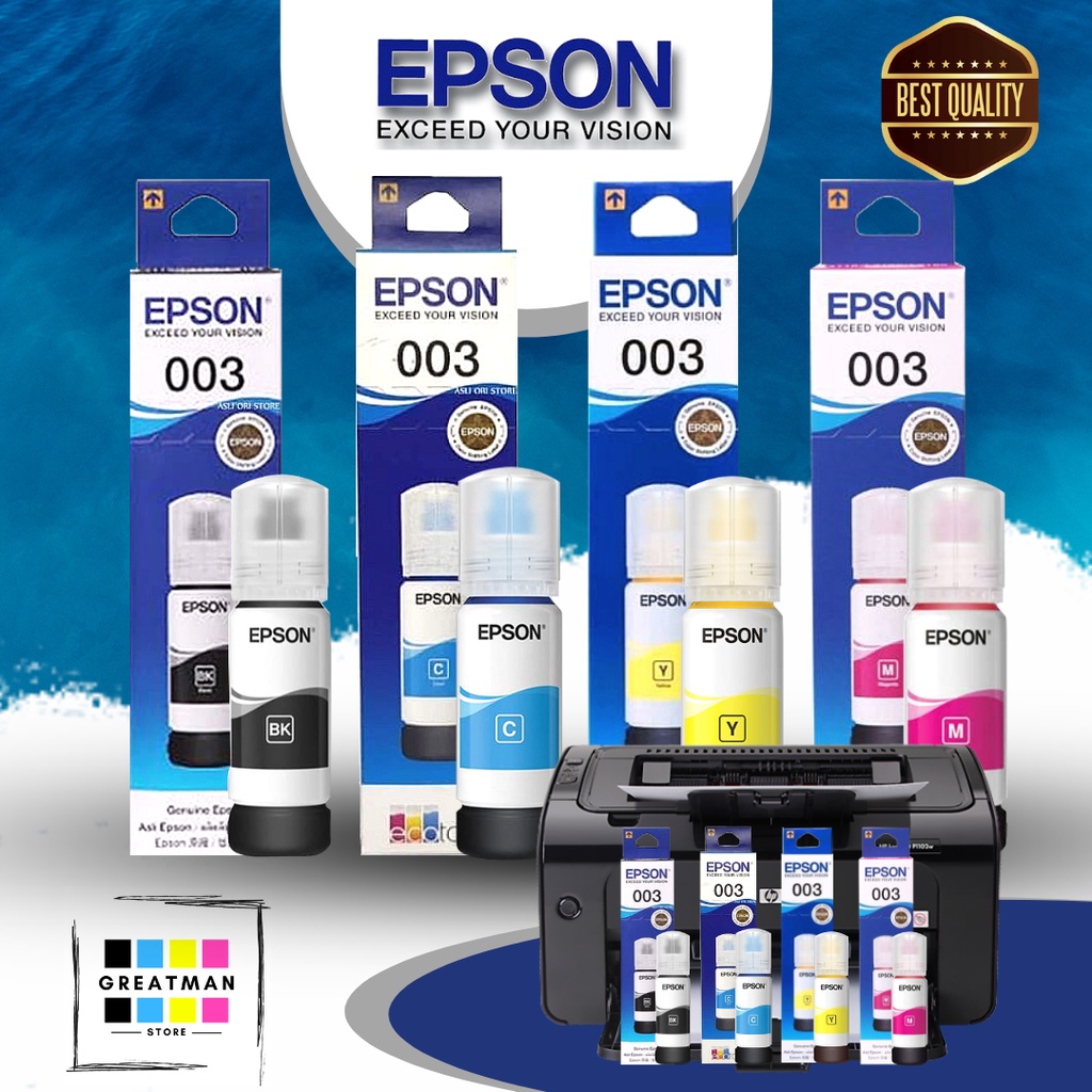 Bergaransi (GGP) Tinta Epson 003 Ori Black Cyan Magenta Yellow Tinta Printer epson 003 L3110 L1110