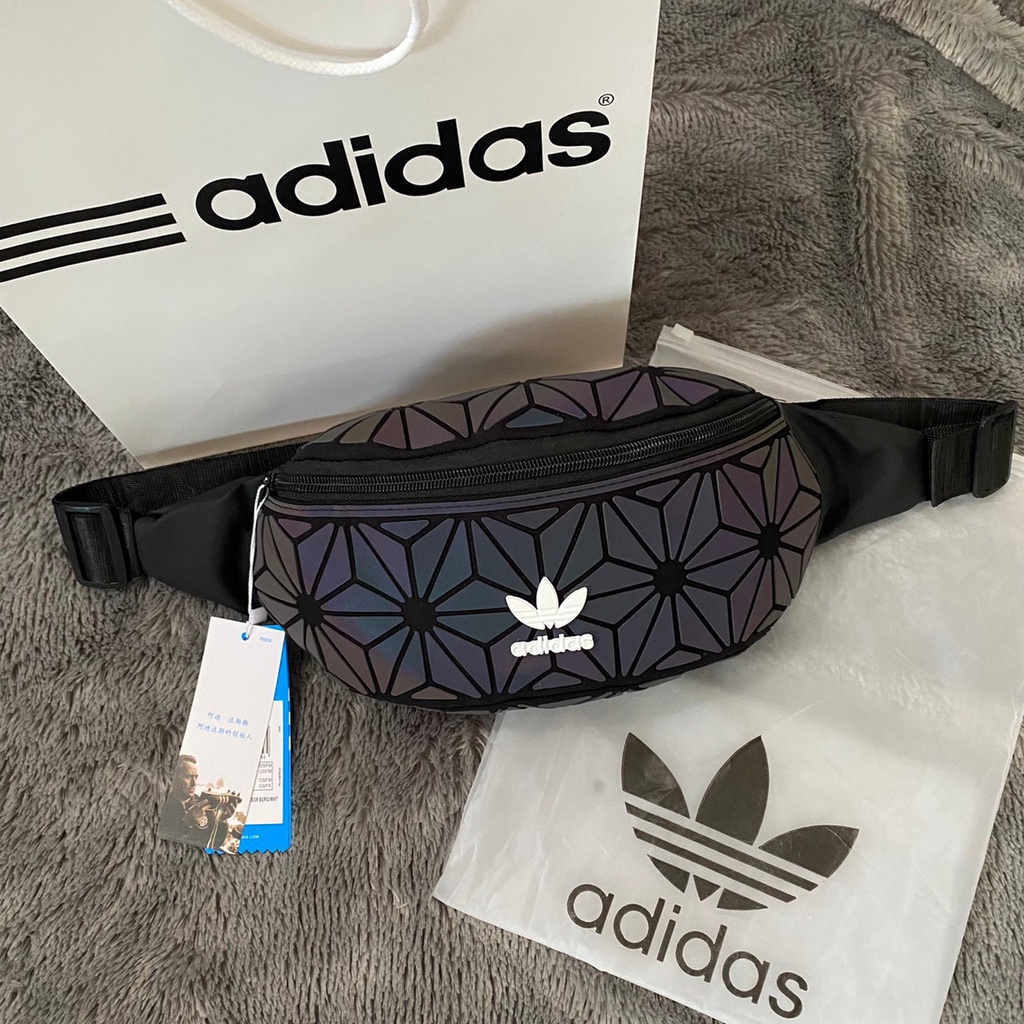 TAS WAISTBAG ADIDAS ORIGINAL REFLECTIVE / WAISTBAG ADIDAS ORIGINAL FULL SET WITH PAPERBAG