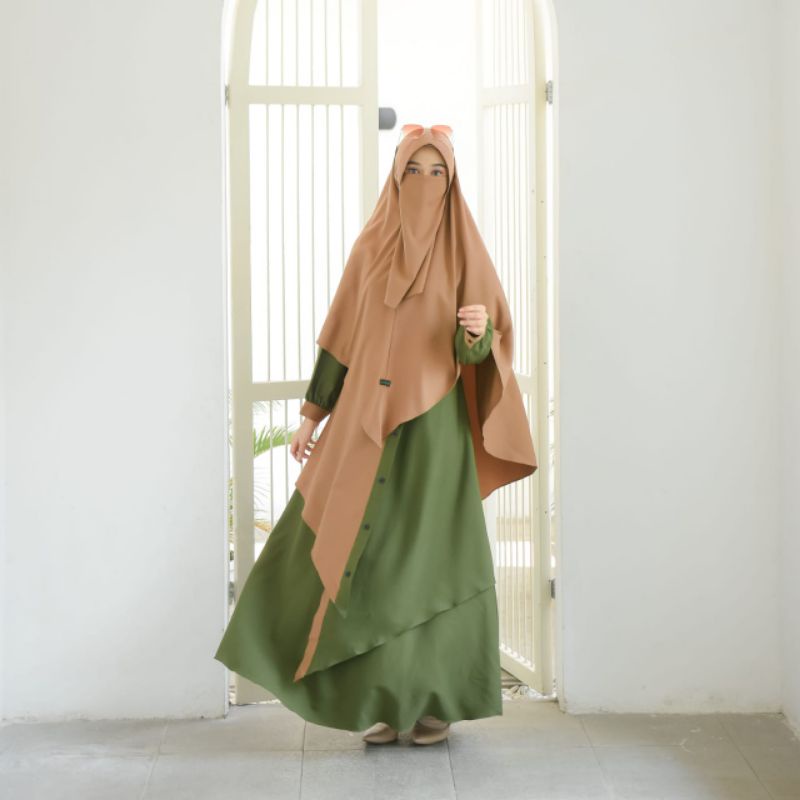 Nadiya Set Baju Gamis Set Khimar Original Mumtaz Hijab