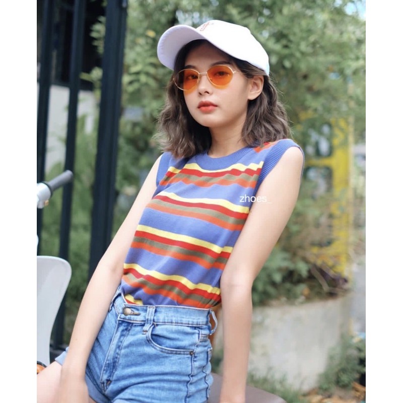 TANKTOP RAINBOW/TANKTOP WARNA WARNI/ATASAN IMPORT BKK CHINA/TANKTOP RAJUT MURAH GROSIR