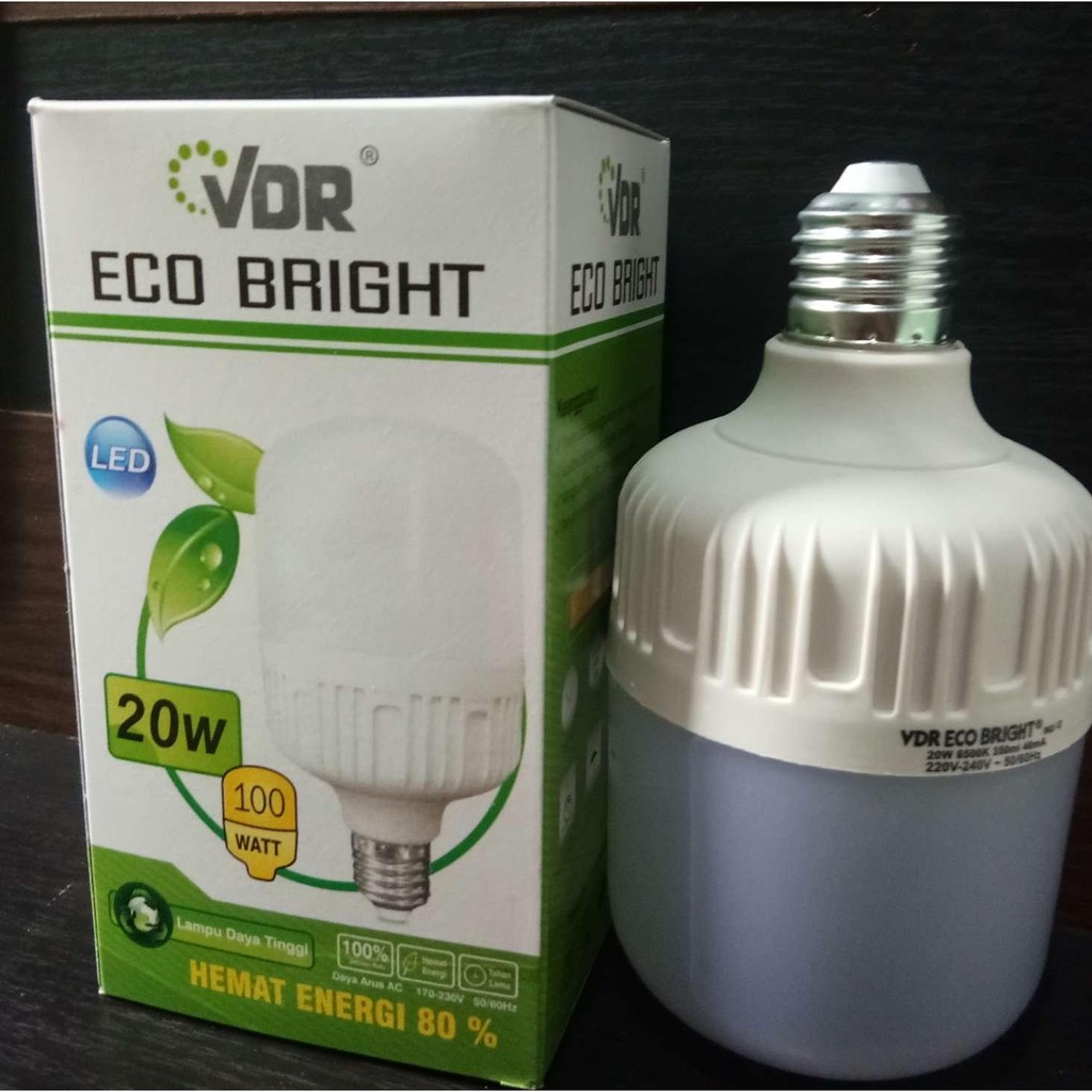 Lampu LED 20 Watt VDR Eco Bright BOHLAM LED Cahaya Putih SNI