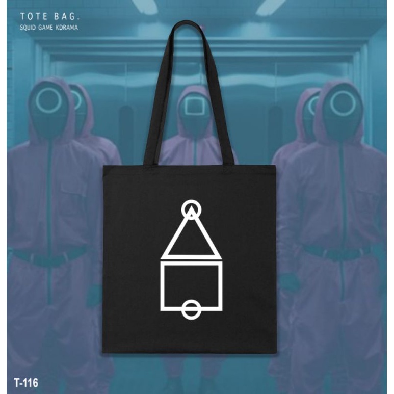 FREE CARD!!!TOTE BAG SQUID GAME EDITION/TOTEBAG KANVAS SQUID GAME KOREA