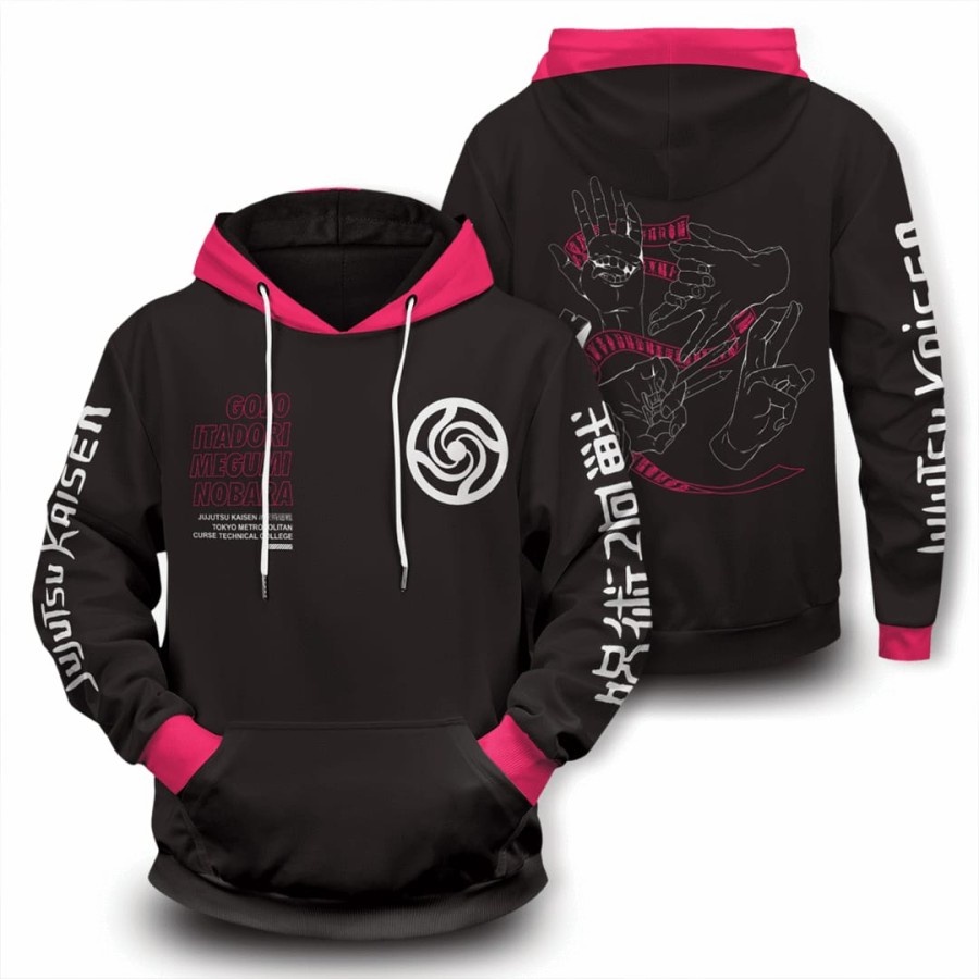 Jaket Sweater Anime Jujutsu kaisen Kanji Logo Itadori Yuji Satoru Gojo Hoodie Premium