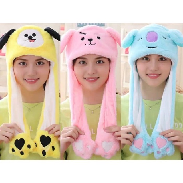 BT21Topi Bunny Hat LED Karakter BTS Korea Cooky Chimmy Koya 0591