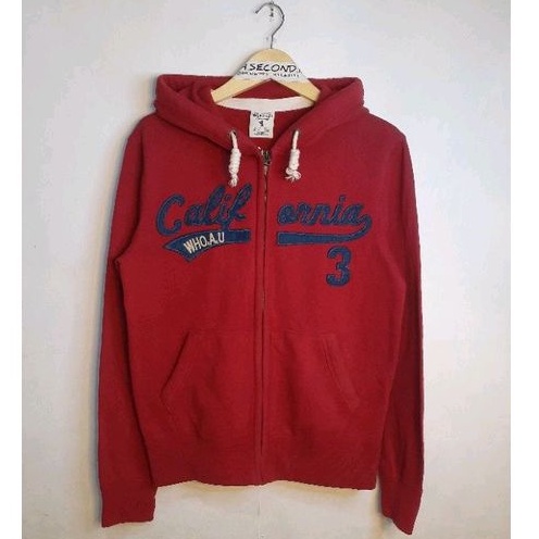 HOODIE ZIP WHO.A.U CALIFORNIA RED
