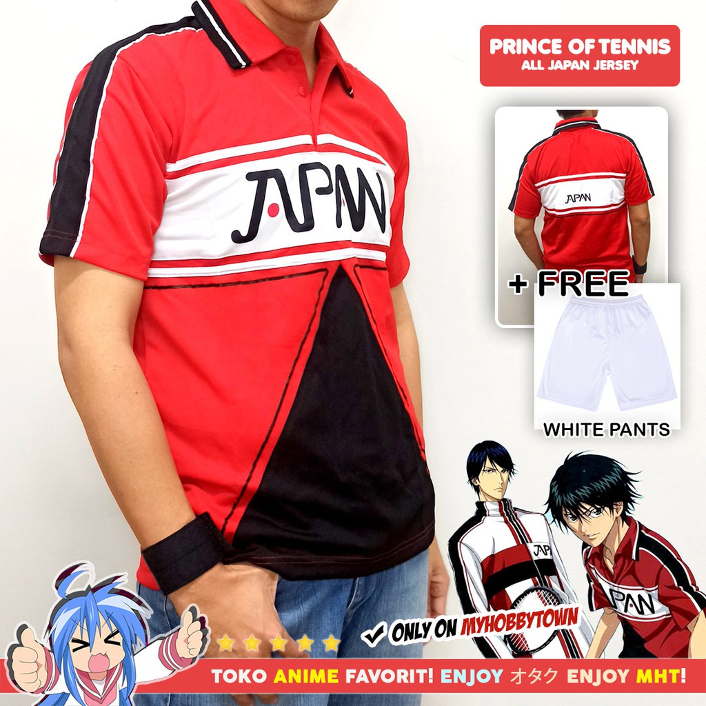 Kostum Cosplay Anime Prince Of Tennis Jersey All Japan Merah Putih