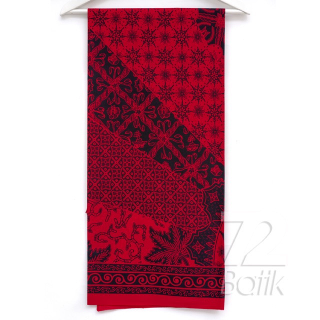 KAIN BATIK KATUN Premium Motif Sinaran Multi Motif Warna Merah 727778 Cap 72 Jarik Jarit Samping Kebat Panjang Batik Katun Modern Premium Bahan Seragam Batik Pernikahan Kantor Keluarga Murah Kamen Jadi Batik Bali Lembaran