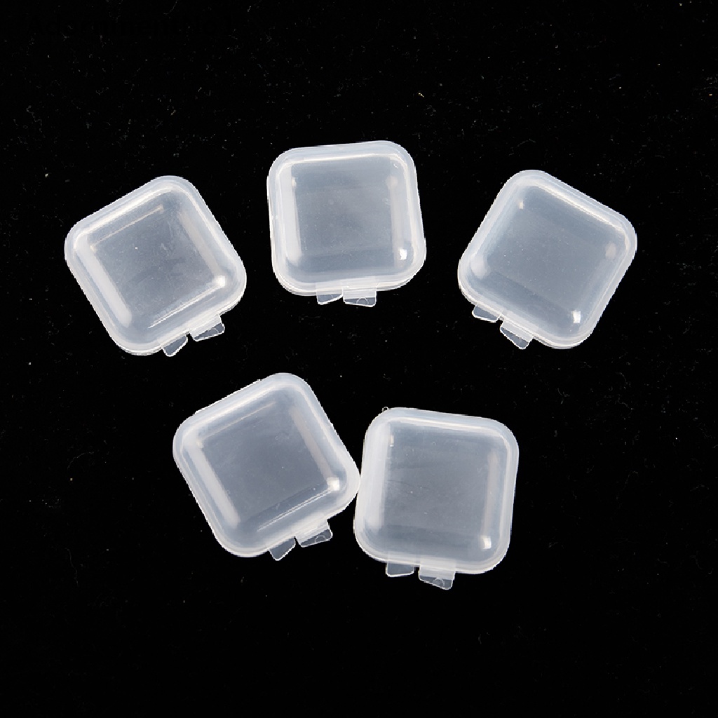 [AdornmentNo1] 5-50Pcs Small Boxes Square Transparent Plastic Box Jewelry Storage Case [new]