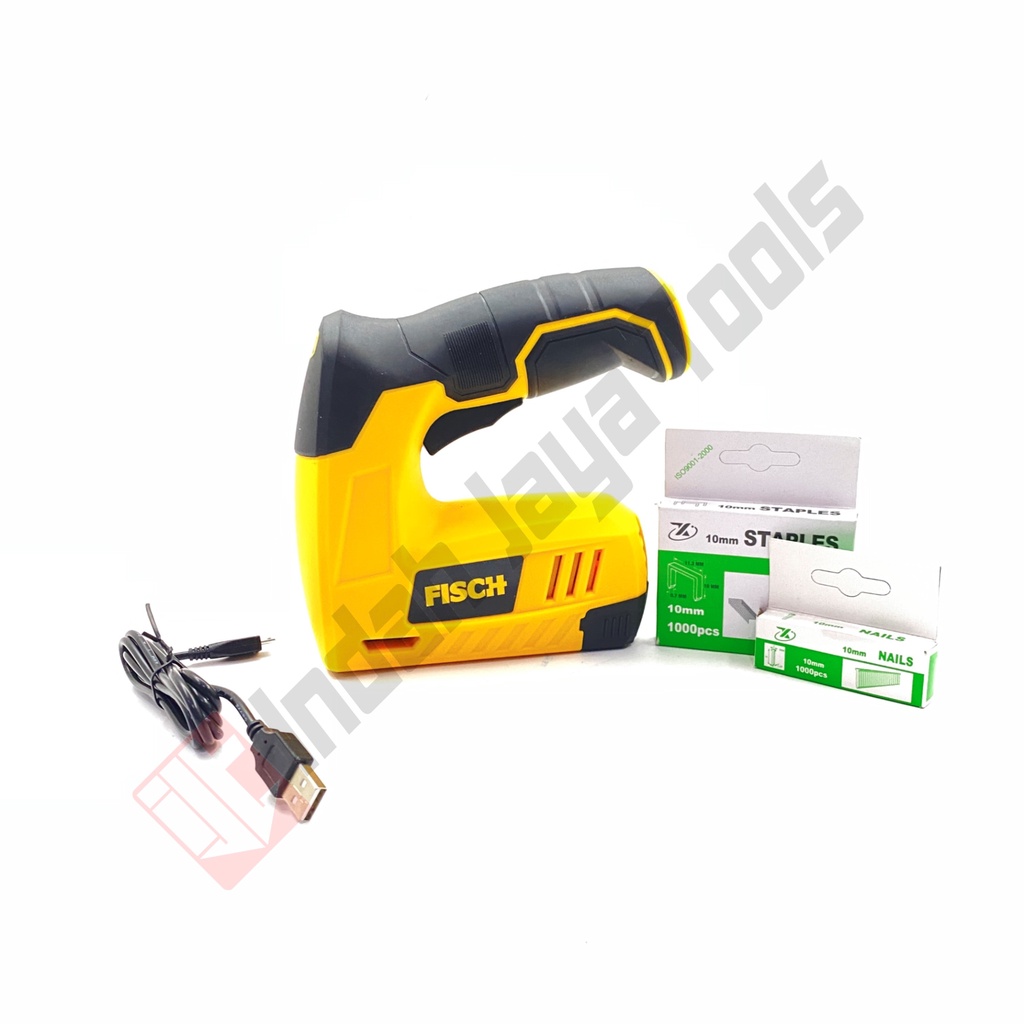 FISCH FSC012 Cordless Stapler Gun 4V Staples Paku Tembak Baterai