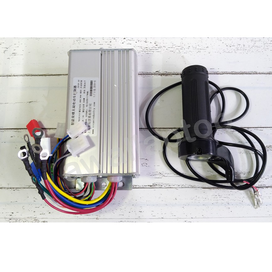 Paket lengkap controller bldc brushless 48-64v 500w dengan throttle