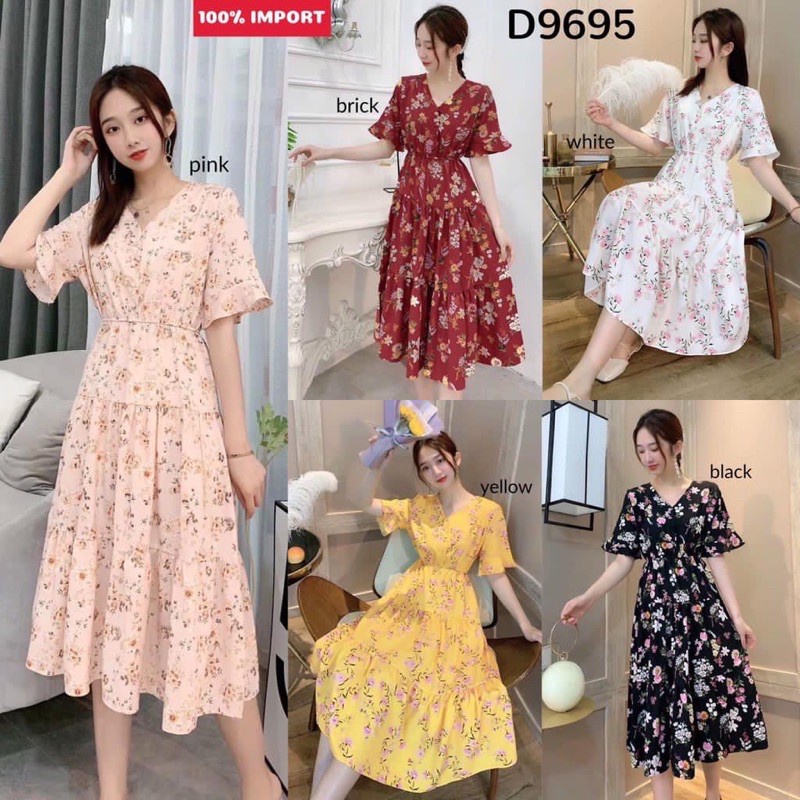 Baju Import Wanita TERMURAH Floral Layer Dress D9695