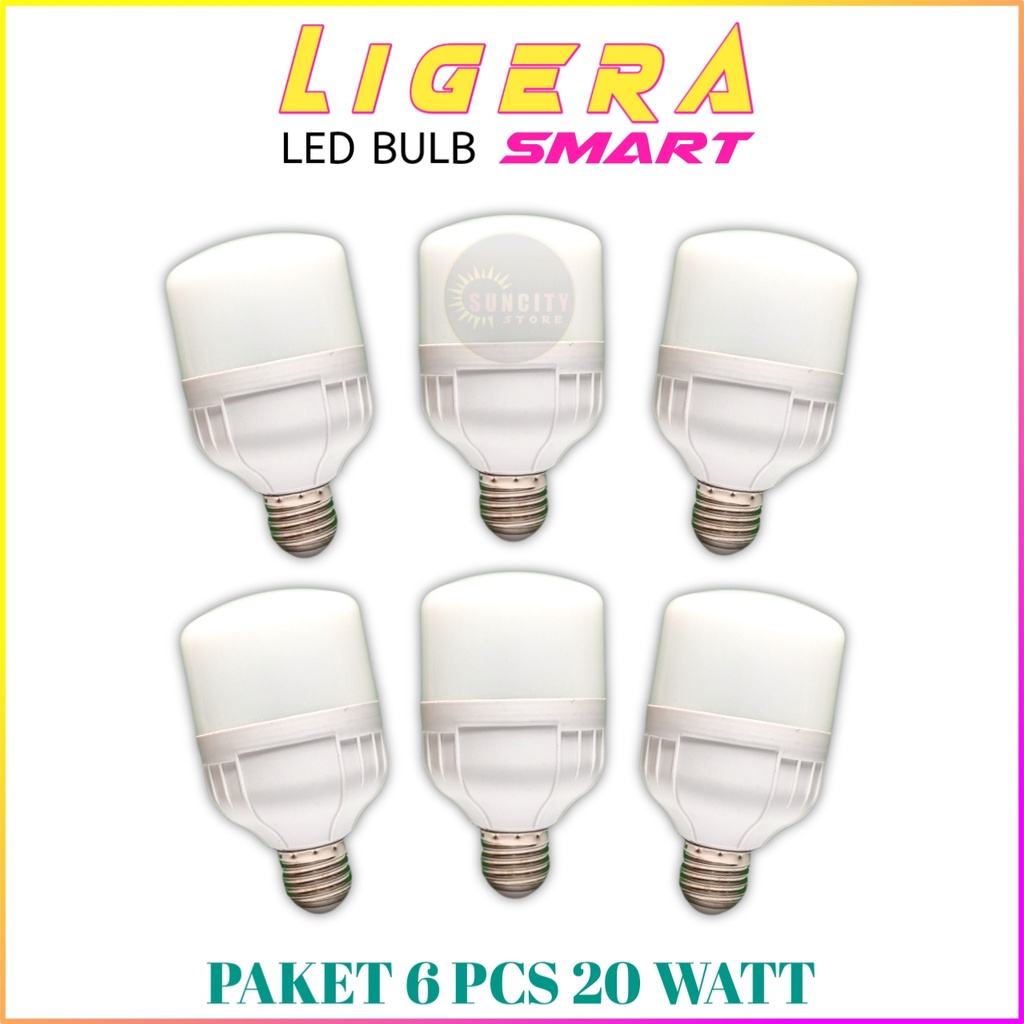 Paket 6 Pcs LIGERA Smart Lampu LED Capsule 20 Watt - Cahaya Putih