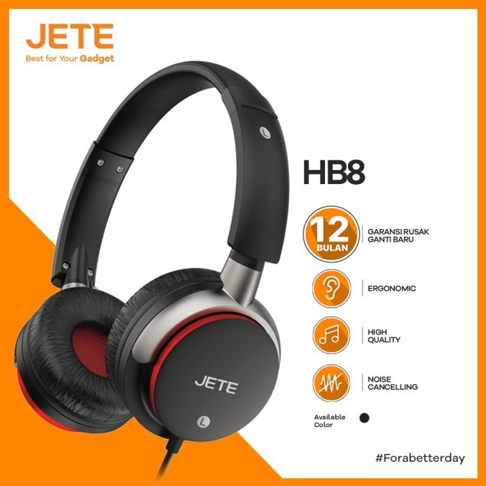 HEADSET | HEADPHONE JETE HB8 STEREO SOUND FULL BASS SUPER MANTAB