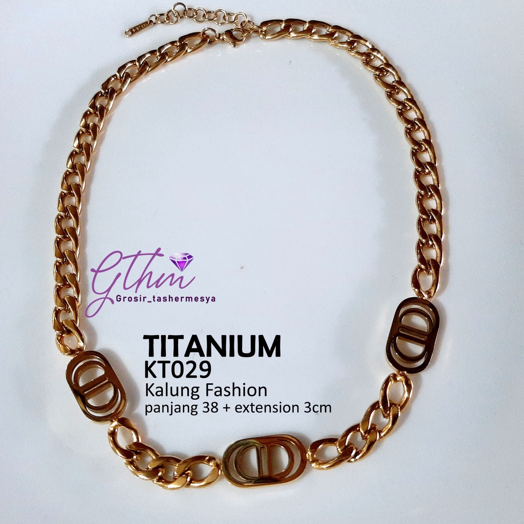 Kalung Titanium Branded DD Perhiasan Fashion Import Premium Anti karat Mewah Cocok untuk pesta jalan-jalan kondangan hadiah kado kt029 gthm