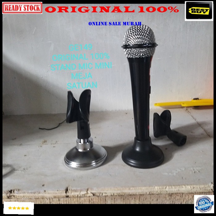 G149 Original 100% stand mic mini besi kaki bulat standing mik pendek holder microphone meja table penyangga mic universal breket mikrophone tiang pegangan tripod bracket G149   Bisa segala jenis MICROPHONE  khusus mic PEGANG  Stand Mic Meja Podiom  Tingg