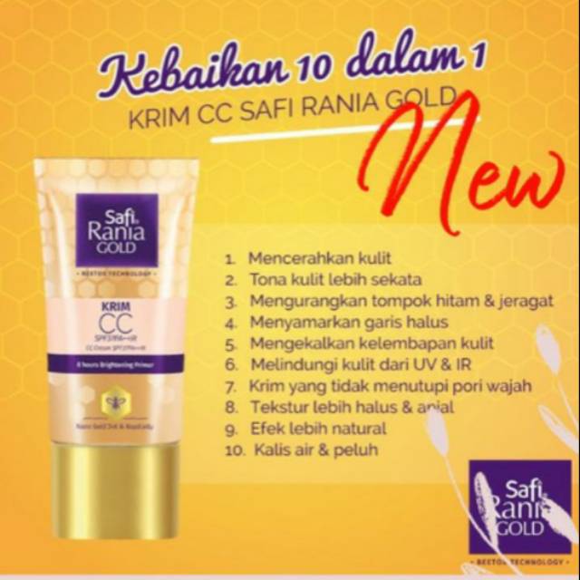 Krim CC Safi malaysia rania gold sunscreen