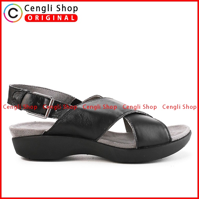 SANDAL KULIT HUSH PUPPIES WANITA ORIGINAL SLINGBACK CASUAL HITAM HW42