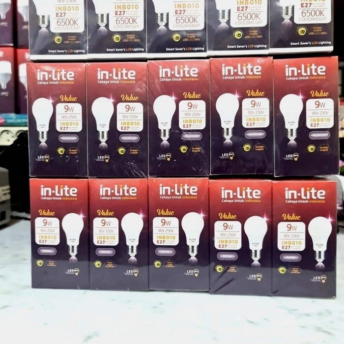 [PROMO] Lampu Led In-Lite Value 9Watt INB010 Nyala PUTIH