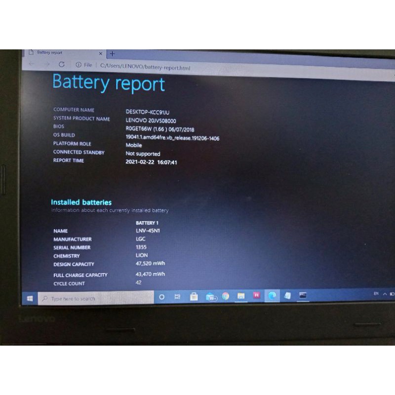 laptop lenovo thinkpad l470 ssd 256 gb ram ddr4 8 gb pemakaian pribadi