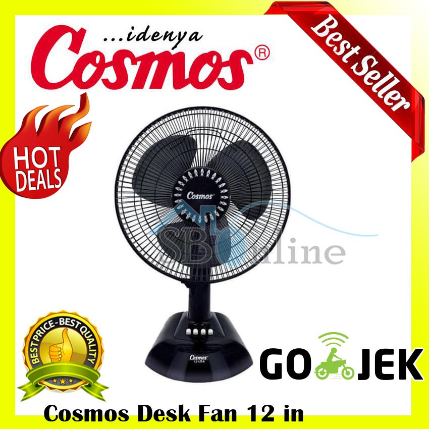 DESK FAN KIPAS ANGIN MEJA COSMOS 12LDA 12 LDA BLACK