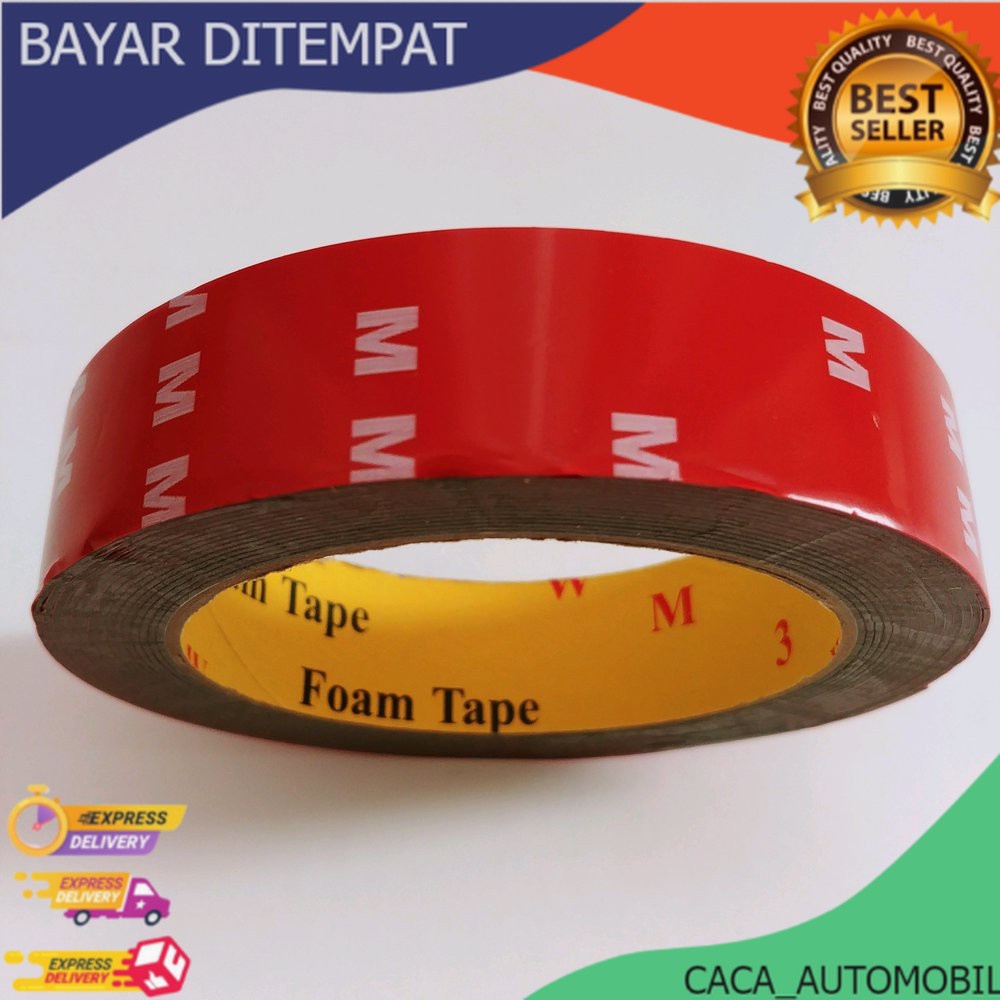 

lem perekat double tape bolak balik VARIASI MOBIL / RUMAH m3 MERAH tebal 2 CM 5 METER MURAH BISA COD