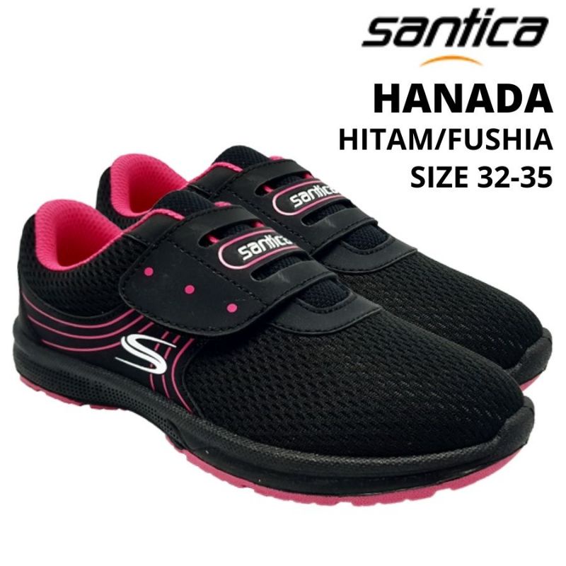 SEPATU SEKOLAH SANTICA VELCRO HITAM SIZE 31-40 SEPATU ANAK PEREMPUAN SEPATU SLOP SEPATU KRETEKAN SEPATU SEKOLAH ANAK